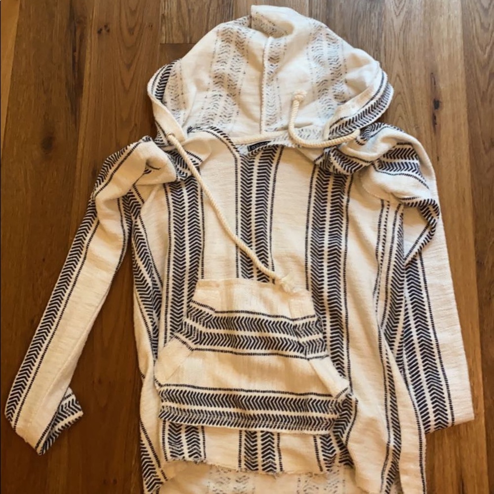 Navy Blue and white hoodie size SMALL